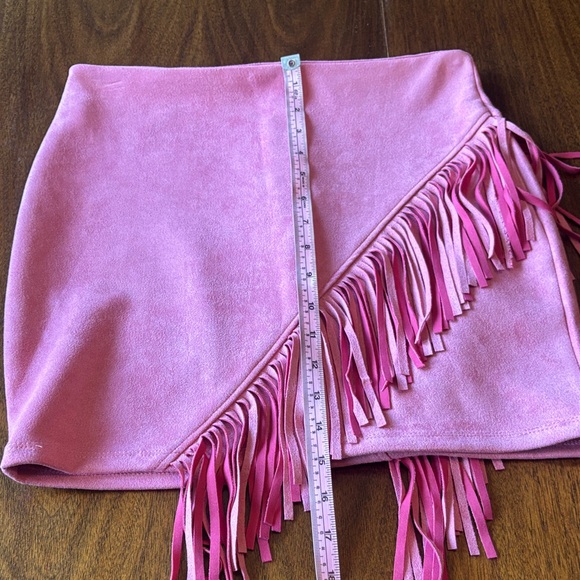 Windsor Blush Fringe Mini Skirt - Picture 3 of 5